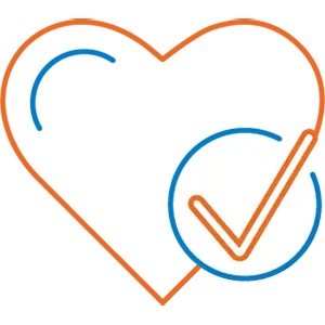 Heart checkmark icon