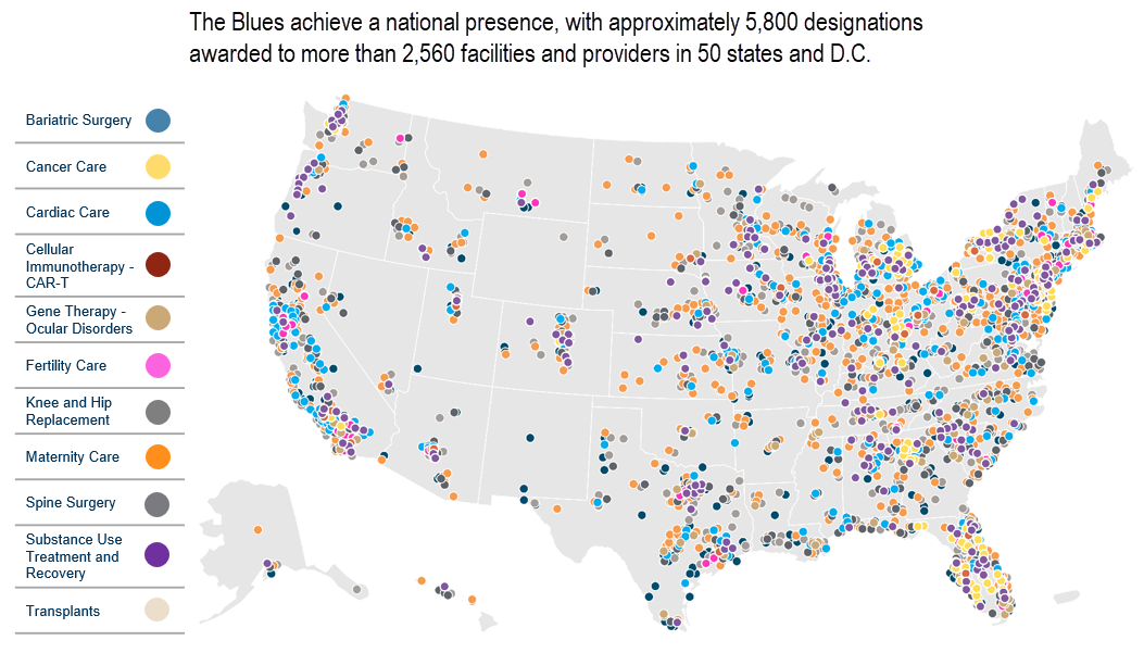 Blue Distinction Centers by specialty care